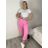 Tepláky/Kalhoty elegantné oversize dlhé dámske (S/M/L ONE SIZE) TALIANSKA MÓDA IMD26003/DUR růžová S/M/L