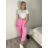 Tepláky/Kalhoty elegantné oversize dlhé dámske (S/M/L ONE SIZE) TALIANSKA MÓDA IMD26003/DUR růžová S/M/L