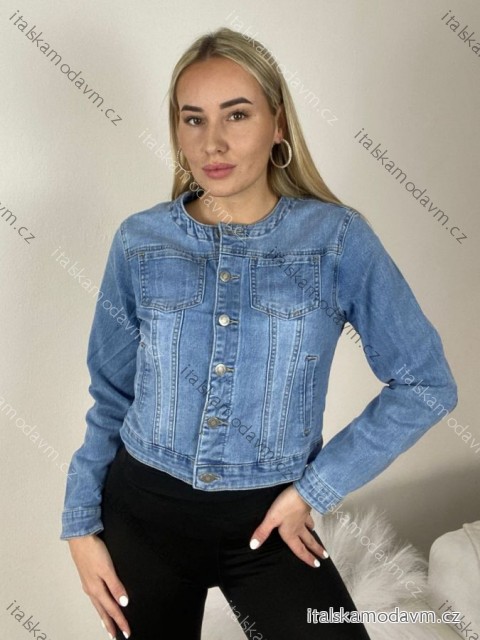 Bunda riflová jeans dámska MOON (S-2xl) MOON GIRL MOG26GY1158/DU XL modrá