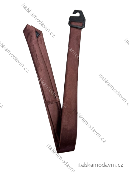 Kravata pánská úzká 6x72,5cm JASMAN (one size) turecká móda JSM25001/DUR hnědá