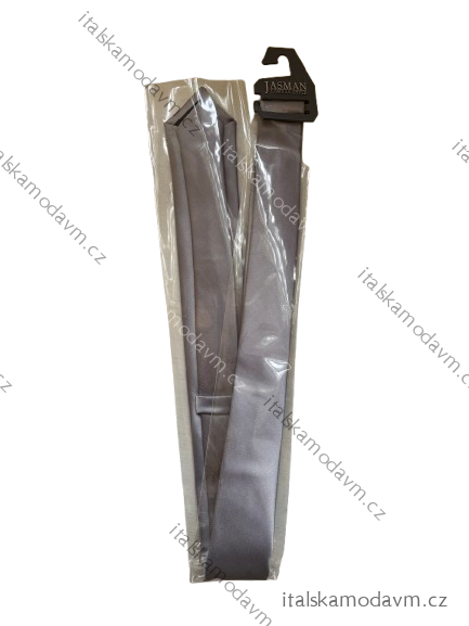 Kravata pánská úzká 6x72,5cm JASMAN (one size) turecká móda JSM25001/DUR stříbrná