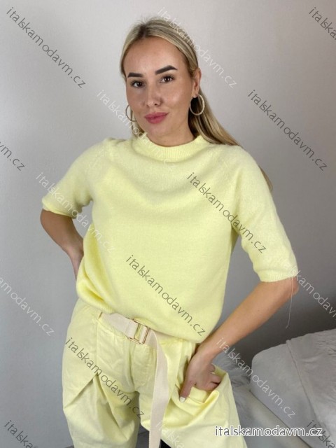 Svetr úpletový krátký rukáv dámský (S/M/L ONE SIZE) ITALSKÁ MÓDA IMSM2625086