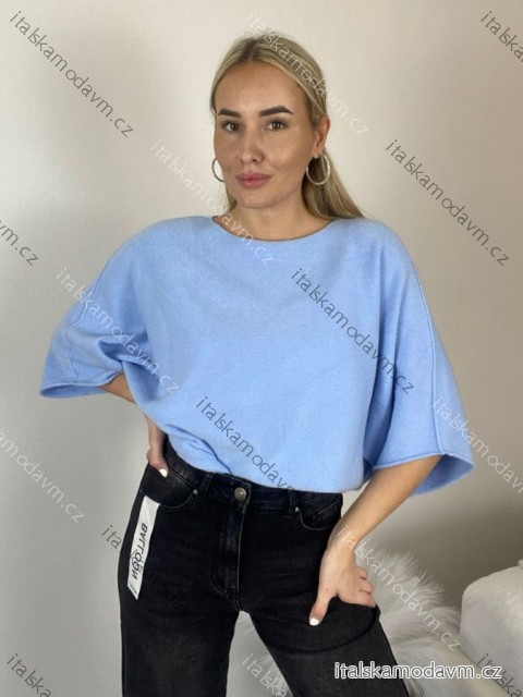 Svetr tenký krátký rukáv dámský (S/M/L ONE SIZE) ITALSKÁ MÓDA IM4261121