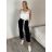 Kalhoty volnočasové s páskem dámské OLIV (S/M/L ONE SIZE) ITALSKÁ MÓDA IMSM261122
