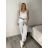 Kalhoty volnočasové s páskem dámské INNA (S/M/L ONE SIZE) ITALSKÁ MÓDA IMSM261125/DR S/M/L bílá