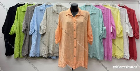 Košeľa predĺžená letná 3/4 dlhý rukáv dámska nadrozmer (54/56/58 ONE SIZE) TALIANSKA MÓDA IM426090