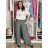 Kalhoty volnočasové s páskem dámské (S/M/L ONE SIZE) ITALSKÁ MÓDA IMSM261119