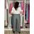 Kalhoty volnočasové s páskem dámské (S/M/L ONE SIZE) ITALSKÁ MÓDA IMSM261119