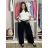 Nohavice oversize s opaskom dámske (S/M/L ONE SIZE) TALIANSKA MÓDA IMSM26097/DUR S/M/L čierna