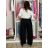 Nohavice oversize s opaskom dámske (S/M/L ONE SIZE) TALIANSKA MÓDA IMSM26097/DUR S/M/L čierna