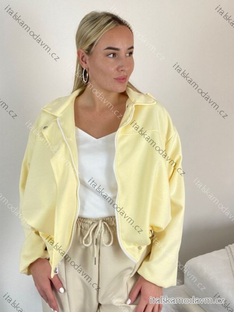 Bunda krátka oversize dlhý rukáv dámska (S/M/L ONE SIZE) TALIANSKA MÓDA IMWGS26001/DR S/M/L žlutá