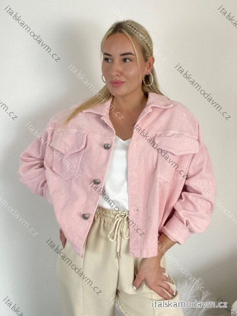 Bunda krátka oversize dlhý rukáv dámska (S/M/L ONE SIZE) TALIANSKA MÓDA IMWCA26002/DR