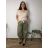 Nohavice/tepláky voľnočasové maslové balónové dámske nadrozmer (46/48/50 ONE SIZE) TALIANSKA MÓDA IM425699/DUR khaki 46/48/50