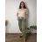 Nohavice/tepláky voľnočasové maslové balónové dámske nadrozmer (46/48/50 ONE SIZE) TALIANSKA MÓDA IM425699/DUR khaki 46/48/50