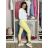 Kalhoty strečové dlouhé dámské PANTALONE (S/M/L ONE SIZE) IMPOZ25LV-6318/DUR sv. žlutá S/M/L