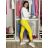 Kalhoty strečové dlouhé dámské PANTALONE (S/M/L ONE SIZE) IMPOZ25LV-6318/DUR sv. žlutá S/M/L