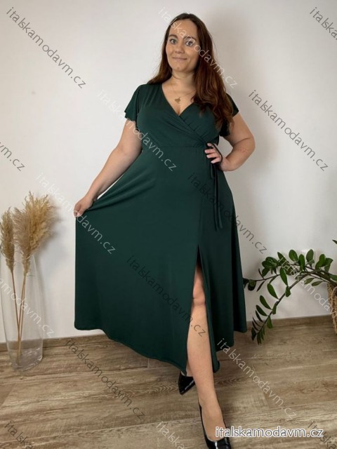 Šaty elegantní letné s krátkým rukávem dámske nadrozmer PETUL (46/48/50 ONE SIZE) TALIANSKA MÓDA IM4260029/DUR