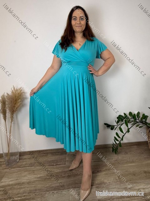 Šaty elegantní letné s krátkým rukávem dámske nadrozmer TASA (44/46/48 ONE SIZE) TALIANSKA MÓDA IM4260028/DUR