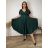 Šaty letní elegantní s krátkým rukávem dámské nadrozměr TASA (44/46/48 ONE SIZE) ITALSKÁ MÓDA IM4260028/DUR 44/46/48 tmavě smaragdová