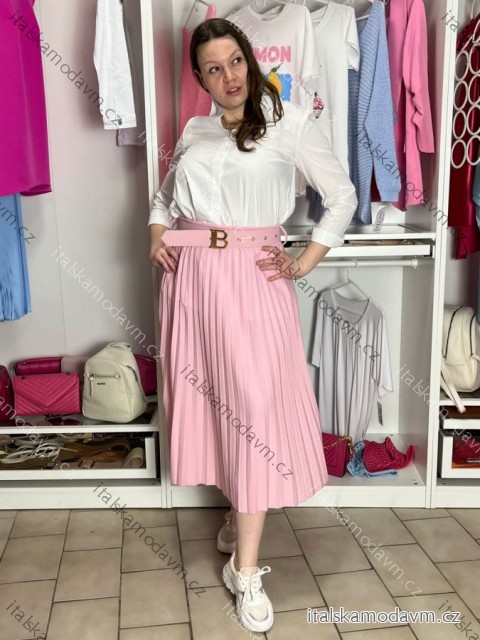 Sukňa s páskem dlhá dámska WENDY (S/M/L ONE SIZE) TALIANSKA MÓDA IMWHA26001/DUR S/M/L ružová