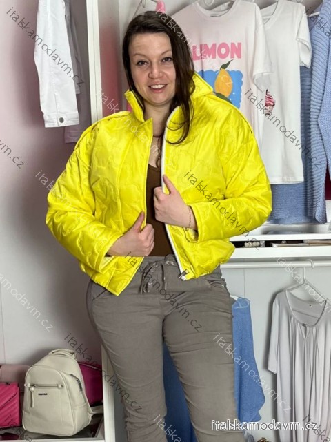 Bunda krátká oversize dlouhý rukáv dámská BIANCA (S/M/L ONE SIZE) ITALSKÁ MÓDA IMWCA26003/DU