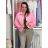 Bunda krátká oversize dlouhý rukáv dámská BIANCA (S/M/L ONE SIZE) ITALSKÁ MÓDA IMWCA26003/DU S/M/L růžová