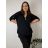 Blúzka elegantná 3/4 dlhý rukáv dámska nadrozmer LUISA (54/56/58 ONE SIZE) TALIANSKA MÓDA IM426029/DU 54/56/58 čierna