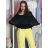 Halenka tunika krátký rukáv dámská nadrozměr (2XL/3XL) ITALSKÁ MÓDA IMD23343