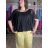 Halenka tunika krátký rukáv dámská nadrozměr (2XL/3XL) ITALSKÁ MÓDA IMD23343/DUR 2XL/3XL Černá