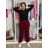 Tepláky/Kalhoty elegantné oversize dlhé dámske (S/M/L ONE SIZE) TALIANSKA MÓDA IMD26003/DUR vínová S/M/L