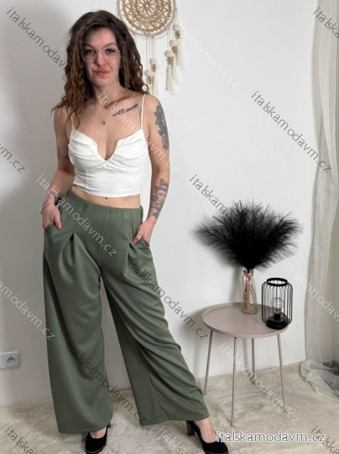 Nohavice máslové dlhé letné dámske (M/L/XL ONE SIZE) TALIANSKA MÓDA IMD26019