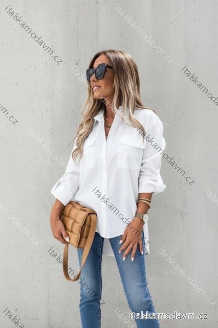 Košile prodloužená 3/4 dlouhý rukáv dámská nadrozměr (44/46/48 ONE SIZE) ITALSKÁ MÓDA IMD26022