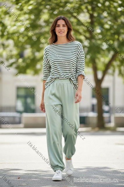 Kalhoty letní dámské nadrozměr (42/44/46 ONE SIZE) ITALSKÁ MÓDA IMD26027