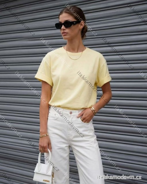 Tričko krátky rukáv dámske (S/M/L ONE SIZE) TALIANSKA MÓDA IMD26037