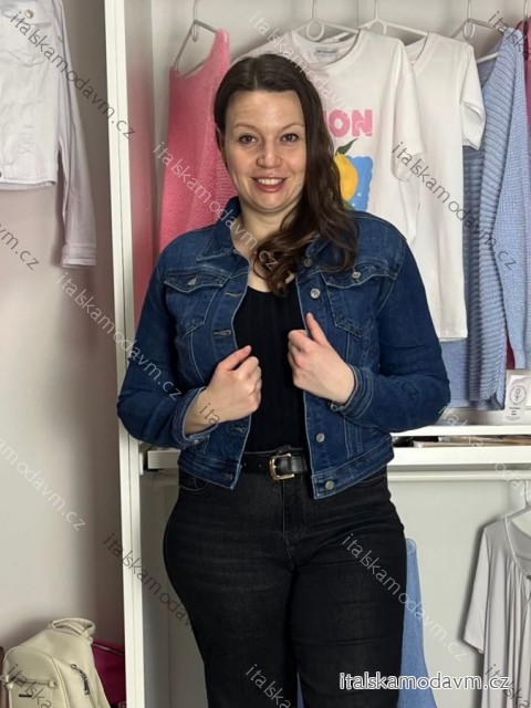 Bunda riflová jeans dámska MOON (S-2xl) MOON GIRL MOG26GY802B/DU 2XL tmavě modrá
