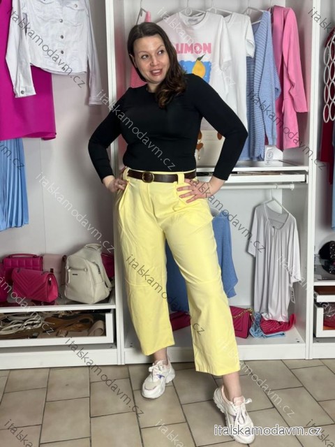 Nohavice outdoorové s opaskom dámske LOLA (S/M/L ONE SIZE) TALIANSKA MÓDA IM426056/DUR S/M/L žlutá