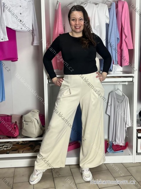 Nohavice dlhé elegantní dámske BRITA (S/M/L ONE SIZE) TALIANSKA MÓDA IM4260023/DU S/M/L béžová