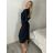 Šaty elegantný dlouhý rukáv dámske INESS (S/M/L ONE SIZE) TALIANSKA MÓDA IMWHD25200/DU
