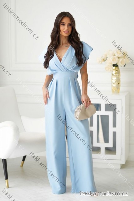 Overal dlhý spoločenský krátky rukáv dámsky (34-42) POLSKÁ MÓDA PMLBC24289-08 svetlo modrá 36