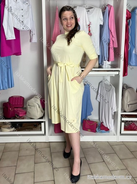 Šaty letné 3/4 dlhý rukáv dámske (S/M/L ONE SIZE) TALIANSKA MÓDA IMD26018/DUR