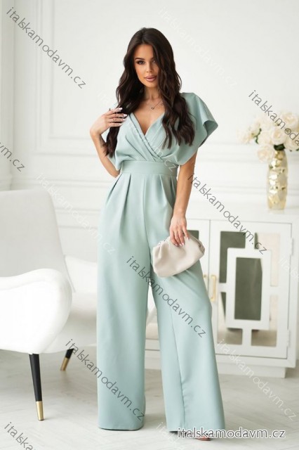 Overal dlhý spoločenský krátky rukáv dámsky (34-42) POLSKÁ MÓDA PMLBC24289-03/DR 42 zelená lipová