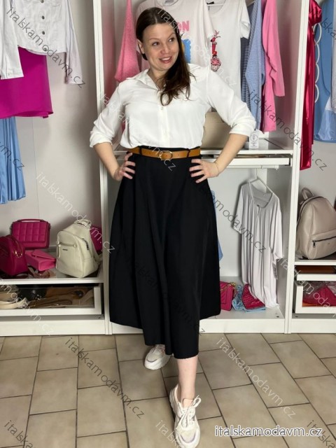 Sukňa dlhá s opaskom dámska GITA (S/M/L ONE SIZE) TALIANSKA MÓDA IMD26032/DU S/M/L čierna