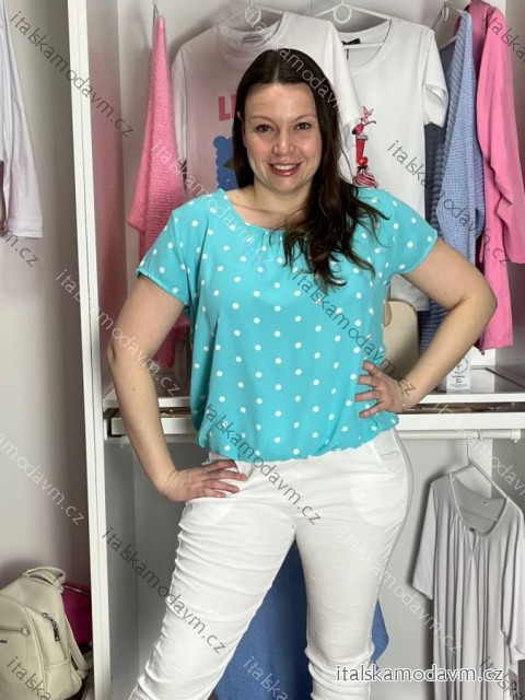 Tunika s gumou krátky rukáv dámske SIMONA (M/L/XL ONE SIZE) TALIANSKA MÓDA IMC26045/DU