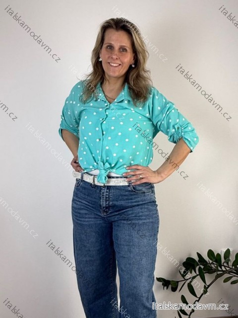 Košeľa krátka bodka 3/4 dlhý rukáv dámska DITA (M/L/XL ONE SIZE) TALIANSKA MÓDA IMC26065/DU