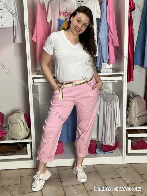 Nohavice outdoorové s opaskom dámske SARA (S/M/L ONE SIZE) TALIANSKA MÓDA IM4261116/DU S/M/L ružová