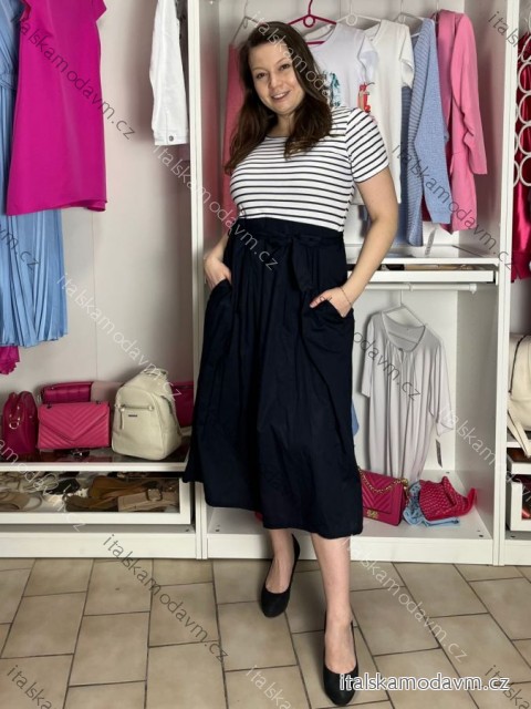 Šaty volnočasové krátky rukáv dámske LUDMILA (S/M/L ONE SIZE) TALIANSKA MÓDA IMSM26085