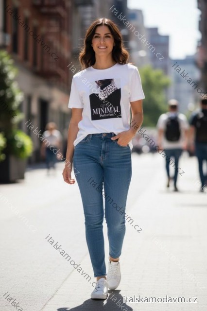 Tričko krátký rukáv dámské (S/M/L ONE SIZE) ITALSKÁ MÓDA IMD26050