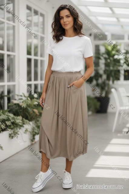 Sukňa stredne dlhá dámska nadrozmer (44/46/48 ONE SIZE) TALIANSKA MÓDA IMD26053