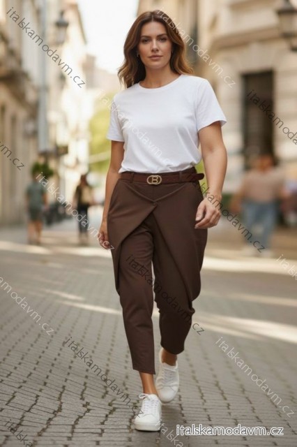 Nohavice elegantné s opaskom dámske (M/L/XL ONE SIZE) TALIANSKA MÓDA IMD26060