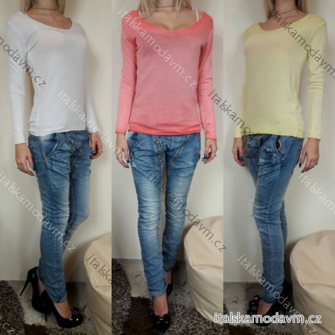 Svetr tenký dlouhý rukáv dámské (univerzální s/m) ITALSKA MODA IM518035